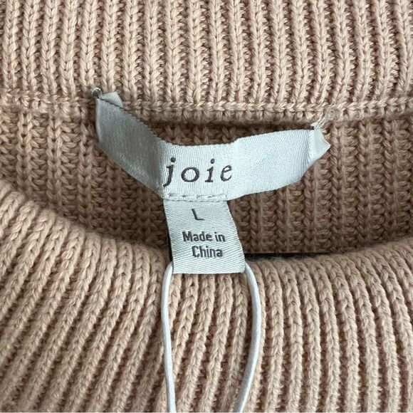 JOIE Harleyquin Cotton Sweater Soft Beige Size L - Picture 2 of 7